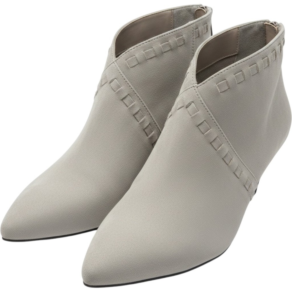 Jaclyn Smith Emma Ankle Booties Womens 9M Gray Pointed Toe Kitten Heel Zipper
